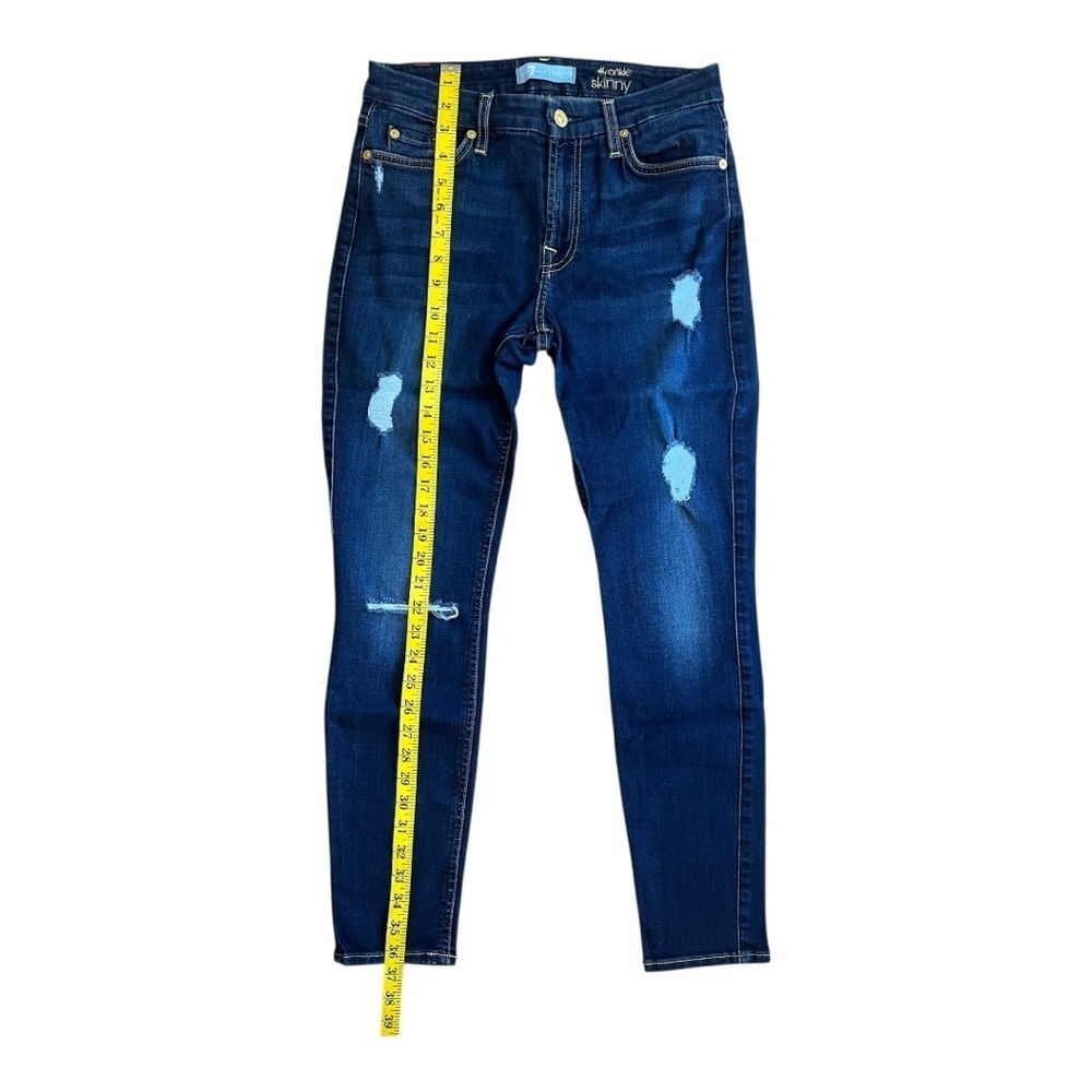 7 For All Mankind Distressed b(air) the ankle skinny jeans size 27 Women - Picture 9 of 14